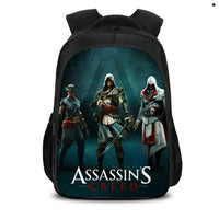 Assassin's Creed Backpack Students Bookbag Girls Boys Teenager Multifunction Backpack Mochila Escolar Dot Black