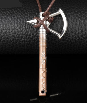 Assassin's Creed Conner's Battle Tomahawk Axe Ax Weapon Ax Pendant Necklaces Leather Chain - Lusy Store