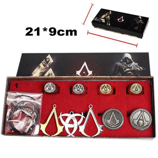 Assassins creed Ghost ring Necklace Set Black Flag Rings Necklace Collection - Lusy Store