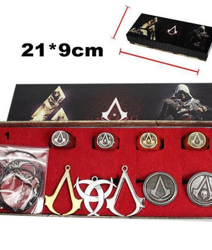 Assassins creed Ghost ring Necklace Set Black Flag Rings Necklace Collection - Lusy Store