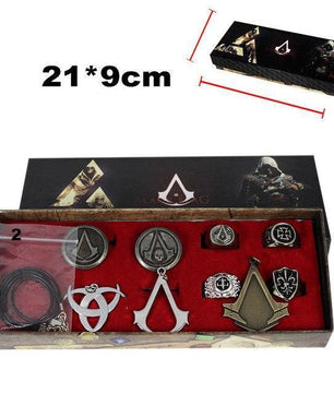 Assassins creed Ghost ring Necklace Set Black Flag Rings Necklace Collection - Lusy Store