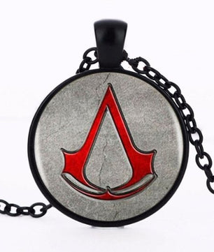 Assassin's Creed Logo Necklace Pendant Glass Charm World Of Warcraft Picture - Lusy Store