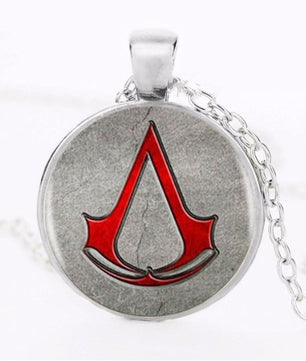 Assassin's Creed Logo Necklace Pendant Glass Charm World Of Warcraft Picture - Lusy Store