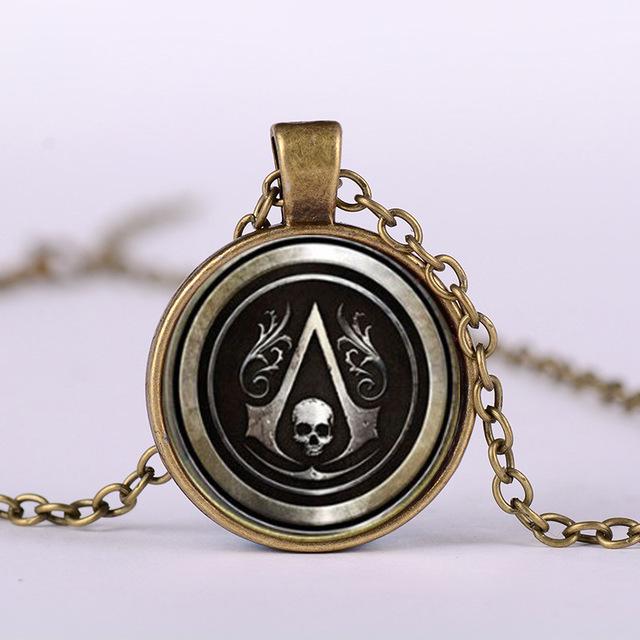 Assassin's Creed Logo Necklace Pendant Glass Charm World Picture Vintage Necklace - Lusy Store