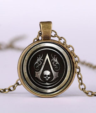 Assassin's Creed Logo Necklace Pendant Glass Charm World Picture Vintage Necklace - Lusy Store