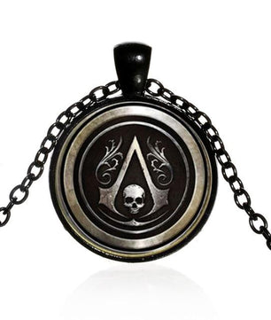 Assassin's Creed Logo Necklace Pendant Glass Charm World Picture Vintage Necklace - Lusy Store