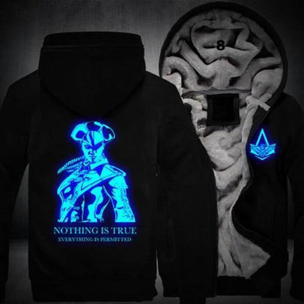 Assassins Creed Luminous Jacket Sweatshirts Thicken Hoodie Coat Clothing Casual - Lusy Store
