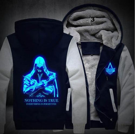 Assassins Creed Luminous Jacket Sweatshirts Thicken Hoodie Coat Clothing Casual - Lusy Store