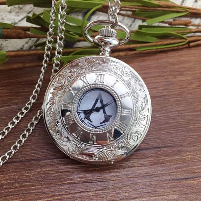 Assassin's Creed Quartz Engraved Fob Retro Pendant Pocket Watch Chain - Lusy Store