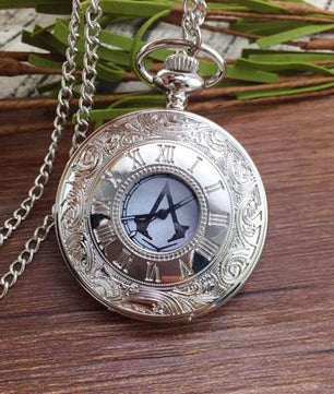 Assassin's Creed Quartz Engraved Fob Retro Pendant Pocket Watch Chain - Lusy Store
