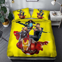 Avenger Bedding 3D Printed Luxury Bed Linen Unique Bed Room For Kids Yellow