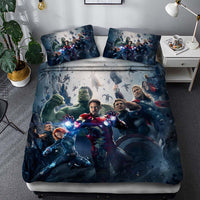 Avenger Bedding 3D Printed Luxury Bed Linen Unique Bed Room For Kids Grey