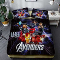 Avenger Bedding 3D Printed Luxury Bed Linen Unique Bed Room For Kids Black
