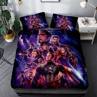 Avenger Bedding 3D Printed Luxury Bed Linen Unique Bed Room For Kids Purple Red