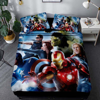 Avenger Bedding 3D Printed Luxury Bed Linen Unique Bed Room For Kids Blue