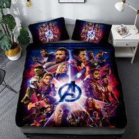 Avenger Bedding 3D Printed Luxury Bed Linen Unique Bed Room For Kids Dark blue