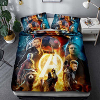 Avenger Bedding 3D Printed Luxury Bed Linen Unique Bed Room For Kids Yellow blue