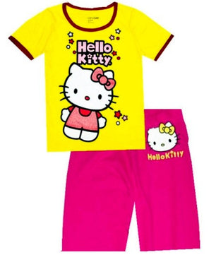 Baby Kids Pajamas Sets Summer Children Short Sleeve Cotton Hello Kitty - Lusy Store