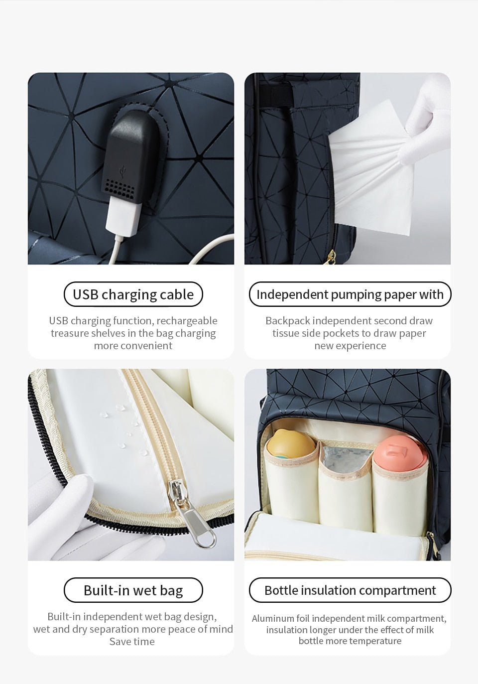 Backpack For Women Mommy Bag Waterproof Large Capacity High Quality B143 - Lusy Store