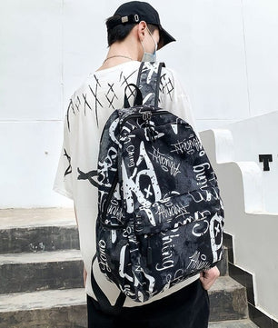 Backpacks For School Cool Backpack Teenager Boys Camouflage Text Student Book Bag B112 - Lusy Store
