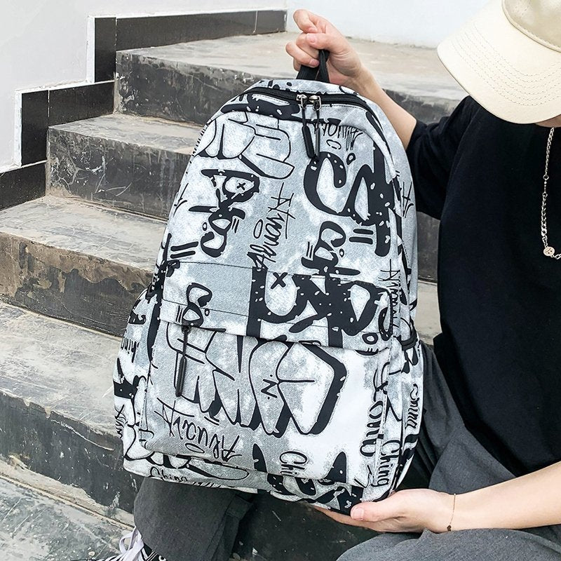 Backpacks For School Cool Backpack Teenager Boys Camouflage Text Student Book Bag B112 - Lusy Store