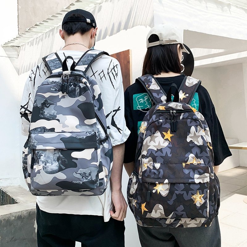 Backpacks For School Cool Backpack Teenager Boys Camouflage Text Student Book Bag B112 - Lusy Store