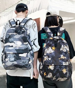 Backpacks For School Cool Backpack Teenager Boys Camouflage Text Student Book Bag B112 - Lusy Store