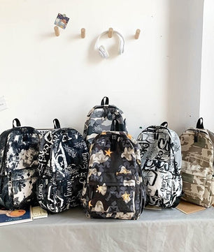Backpacks For School Cool Backpack Teenager Boys Camouflage Text Student Book Bag B112 - Lusy Store