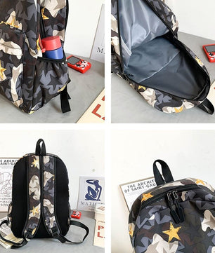 Backpacks For School Cool Backpack Teenager Boys Camouflage Text Student Book Bag B112 - Lusy Store