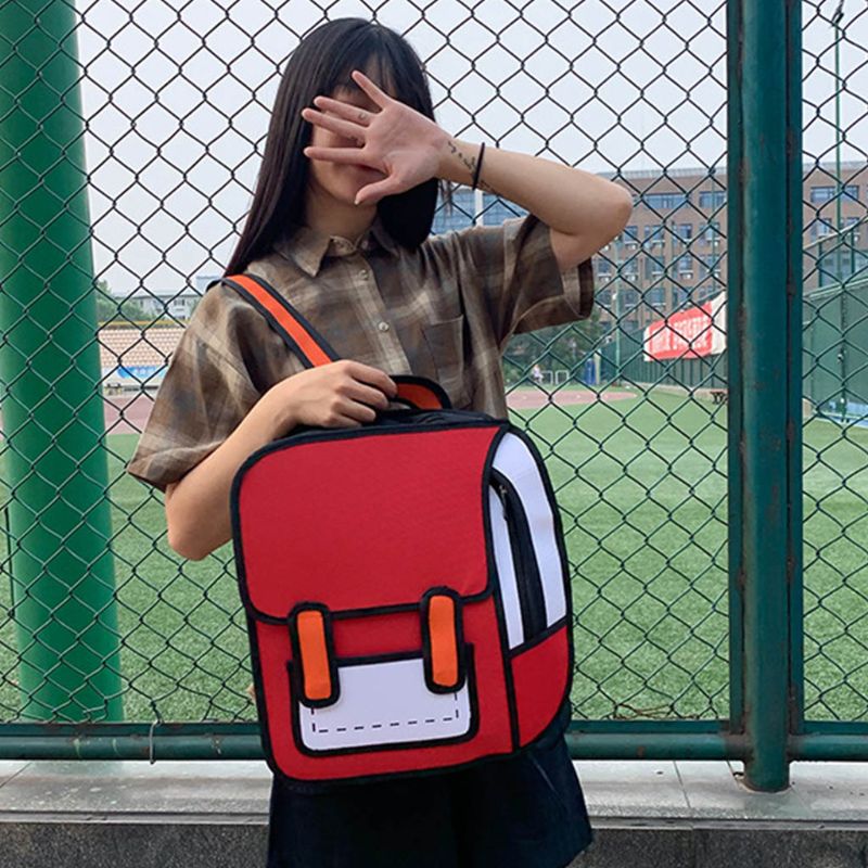 Backpacks For School Creative Women 2D Drawing Backpack Teenager Girls B116 - Lusy Store