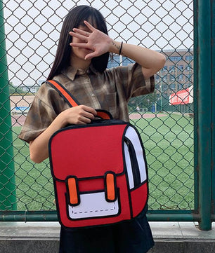 Backpacks For School Creative Women 2D Drawing Backpack Teenager Girls B116 - Lusy Store