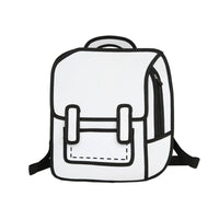 Backpacks For School Creative Women 2D Drawing Backpack Teenager Girls B116 white
