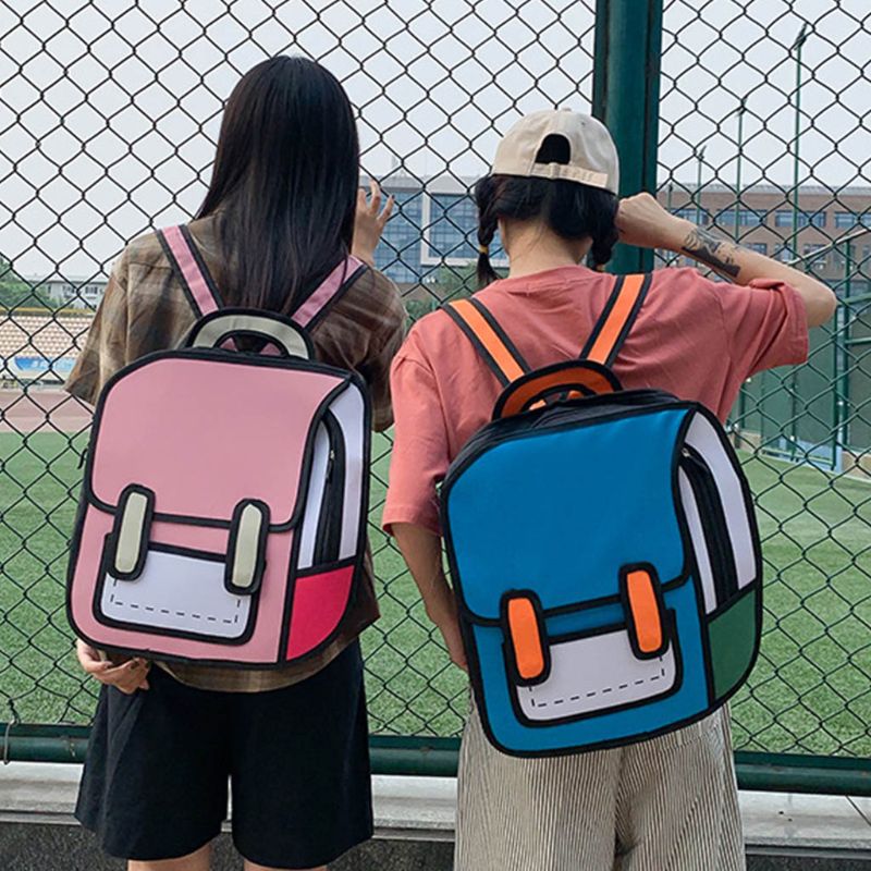 Backpacks For School Creative Women 2D Drawing Backpack Teenager Girls B116 - Lusy Store