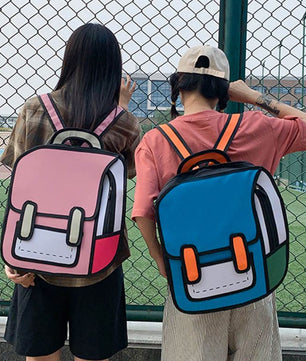 Backpacks For School Creative Women 2D Drawing Backpack Teenager Girls B116 - Lusy Store