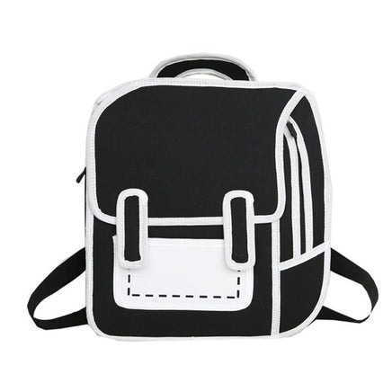 Backpacks For School Creative Women 2D Drawing Backpack Teenager Girls B116 black