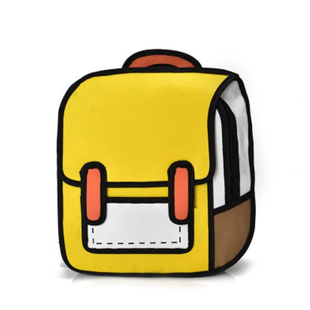 Backpacks For School Creative Women 2D Drawing Backpack Teenager Girls B116 yellow