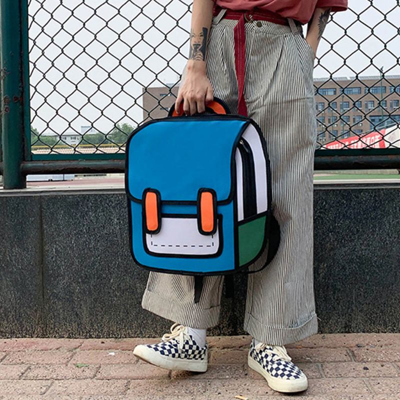 Backpacks For School Creative Women 2D Drawing Backpack Teenager Girls B116 - Lusy Store