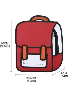 Backpacks For School Creative Women 2D Drawing Backpack Teenager Girls B116 - Lusy Store