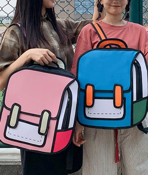 Backpacks For School Creative Women 2D Drawing Backpack Teenager Girls B116 - Lusy Store