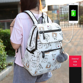 Backpacks For School Cute Cat For Girls Female Laptop Backpack B125