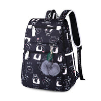 Backpacks For School Cute Cat For Girls Female Laptop Backpack B125