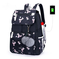 Backpacks For School Cute Cat For Girls Female Laptop Backpack B125 Flower