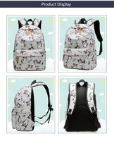 Backpacks For School Cute Cat For Teenage Girls Animal Print Canvas B126