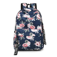 Backpacks For School Cute Cat For Teenage Girls Animal Print Canvas B126 Blue China