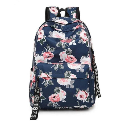 Backpacks For School Cute Cat For Teenage Girls Animal Print Canvas B126 Blue China