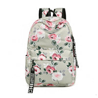Backpacks For School Cute Cat For Teenage Girls Animal Print Canvas B126 Grey 2 China