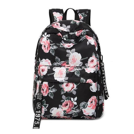Backpacks For School Cute Cat For Teenage Girls Animal Print Canvas B126 Black China