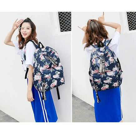 Backpacks For School Cute Cat For Teenage Girls Animal Print Canvas B126