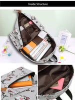 Backpacks For School Cute Cat For Teenage Girls Animal Print Canvas B126