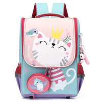 Backpacks For School Grade1-2 Cartoon Primary School Cute Cat B123 - Lusy Store